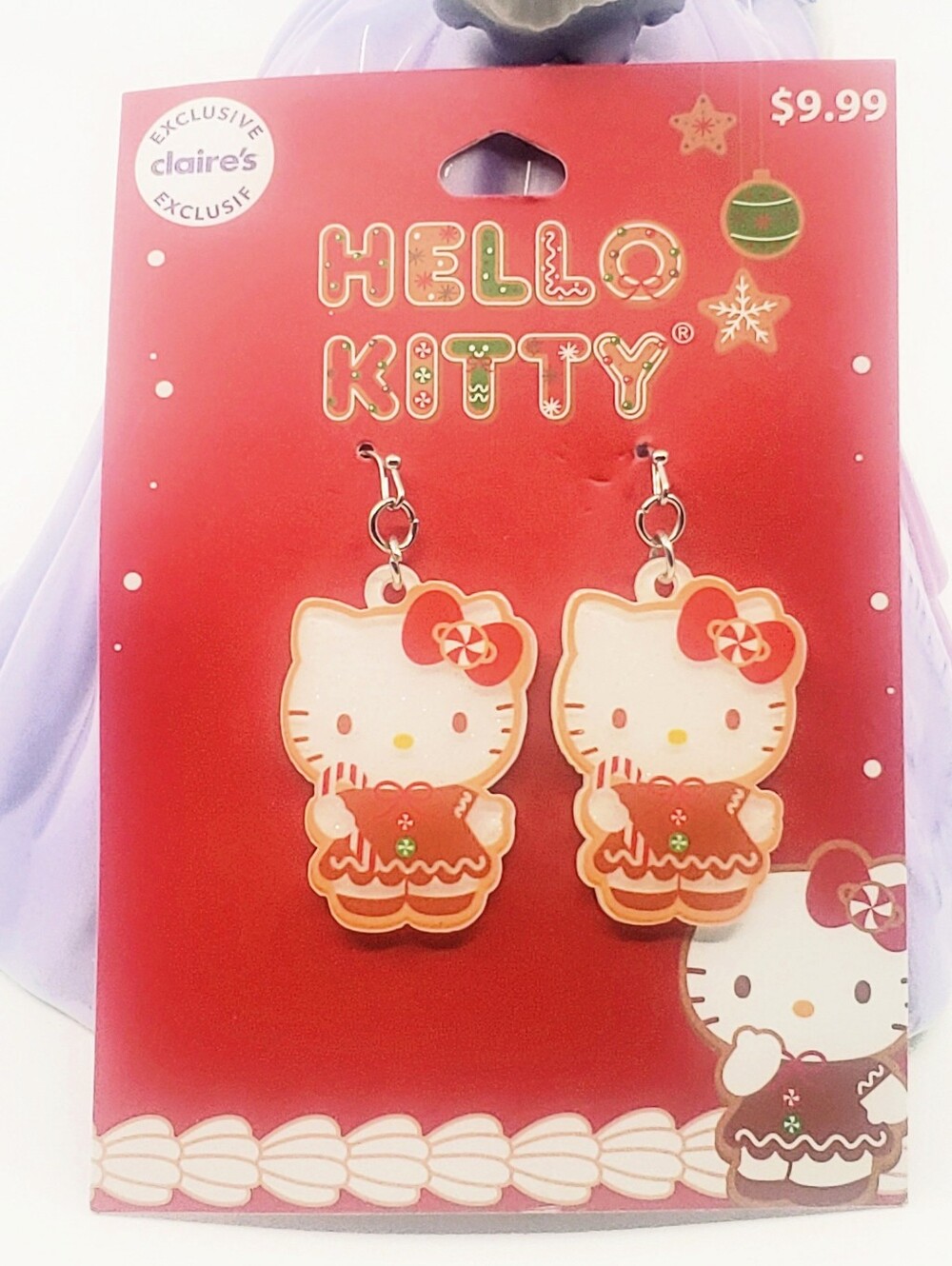 NWT Claire's Hello Kitty Red and White Acrylic Dangle Earrings